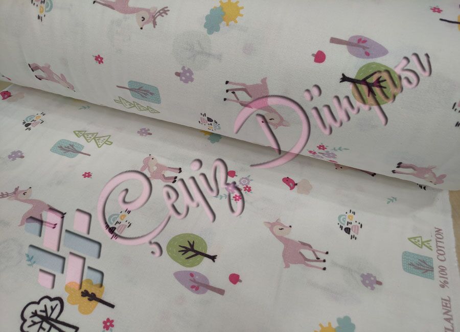 Sevimli Ceylan Flanel Bebe Pazen Kumaş Pembe