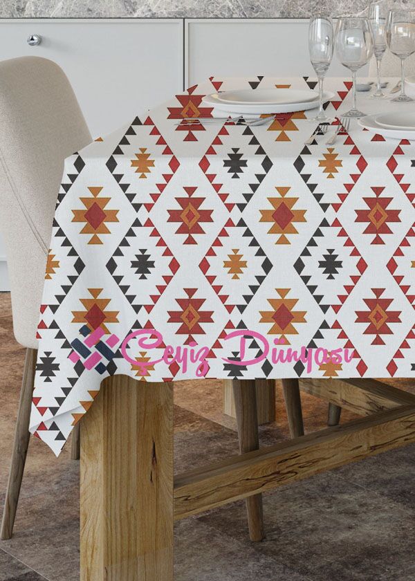 180x180 Cm Kilim Kare Masa Örtüsü