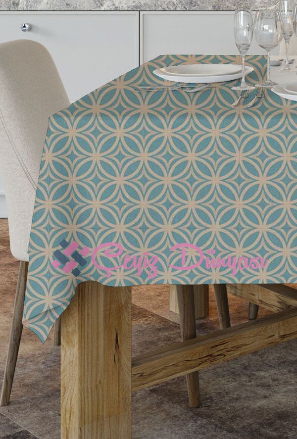 180x260 Cm Yeni Geometri Dikdörtgen Masa Örtüsü