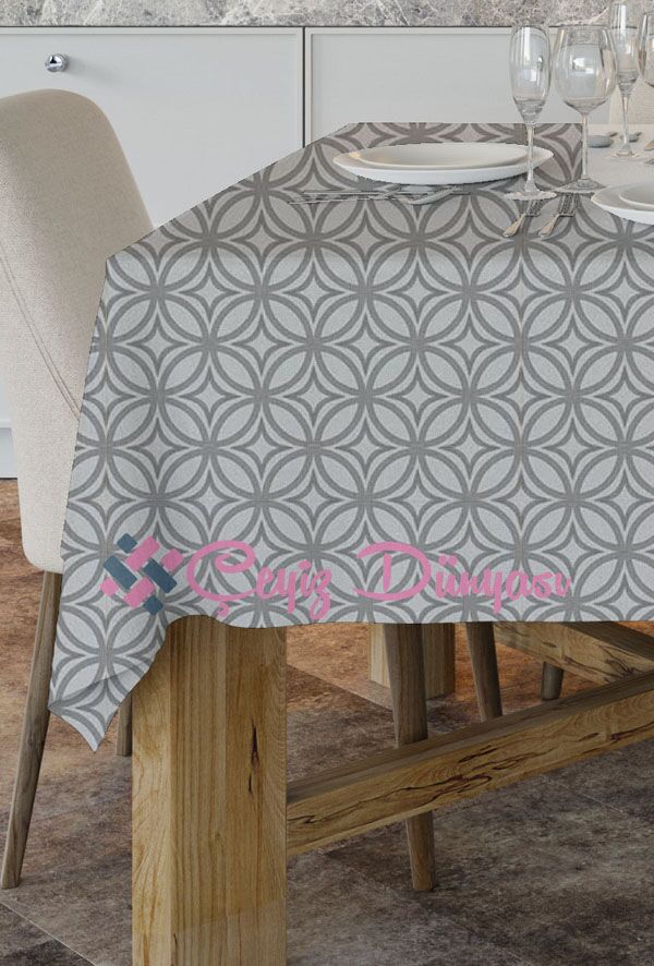 120 Cm Yeni Geometri Yuvarlak Masa Örtüsü