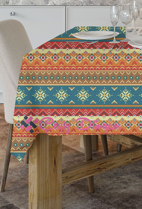 140x160 Cm Şark Kilim Dikdörtgen Masa Örtüsü