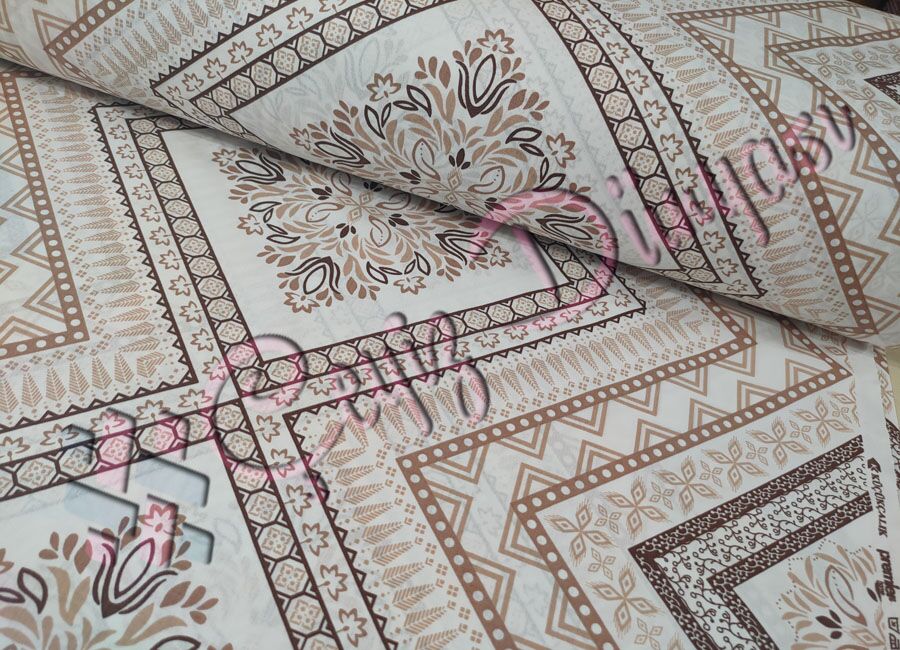 Kilim Çiçekli Nevresimlik Poplin Kumaş Camel