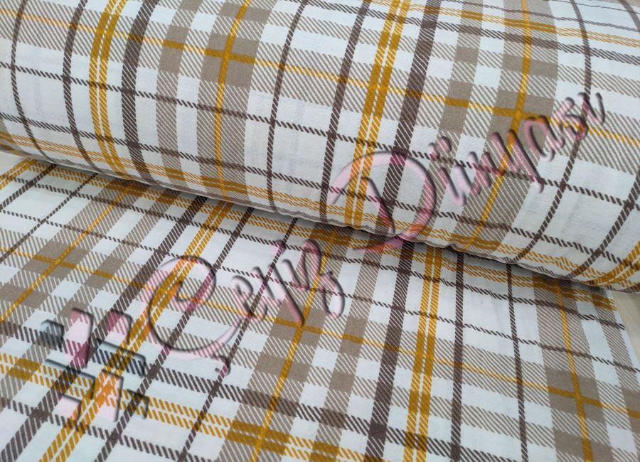 Spor Geometri Flanel Bebe Pazen Kumaş Hardal