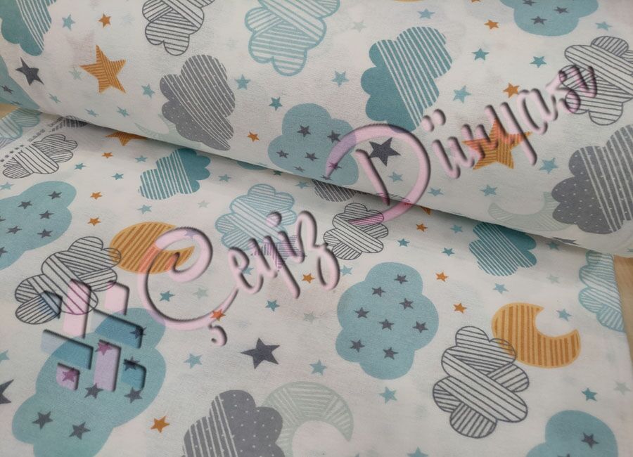 Bulut Flanel Bebe Pazen Kumaş Mint